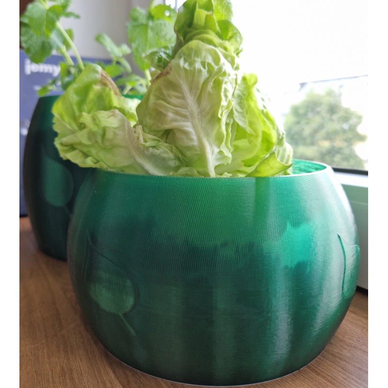 Doniczka Duża Niska "Listek" Zielona