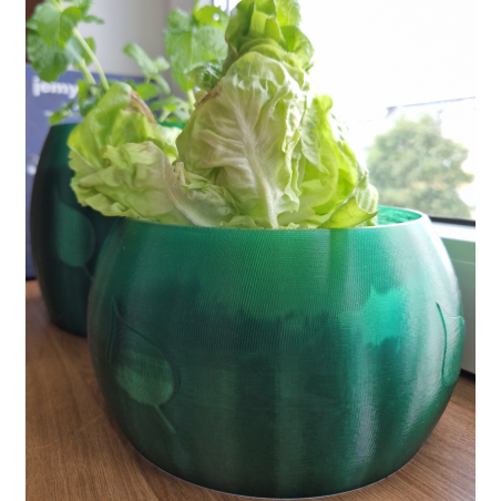 Doniczka Duża Niska "Listek" Zielona